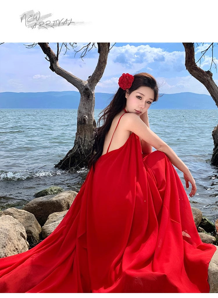 A Line Red Long Stunning Evening Gown Party Prom Dress       S7292