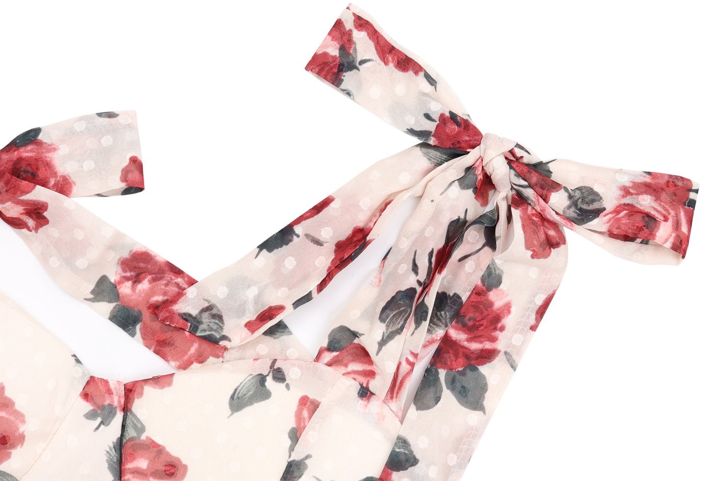 Floral suspender skirt 2025 new pure romantic slim rose dress R0019