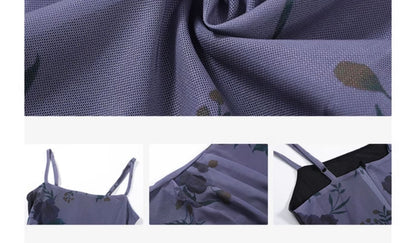 Seaside long skirt 2025 new French slim fit purple suspender dress R0046