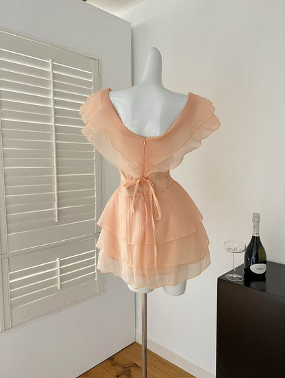 Cute A Line V Neckline Layers Summer Dress Holiday Party Outfits For Girls DP0148