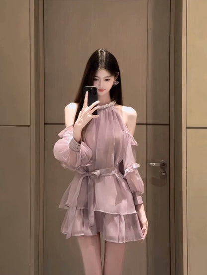 Celebrity sexy one shoulder tube top dress niche banquet dress skirt R0492