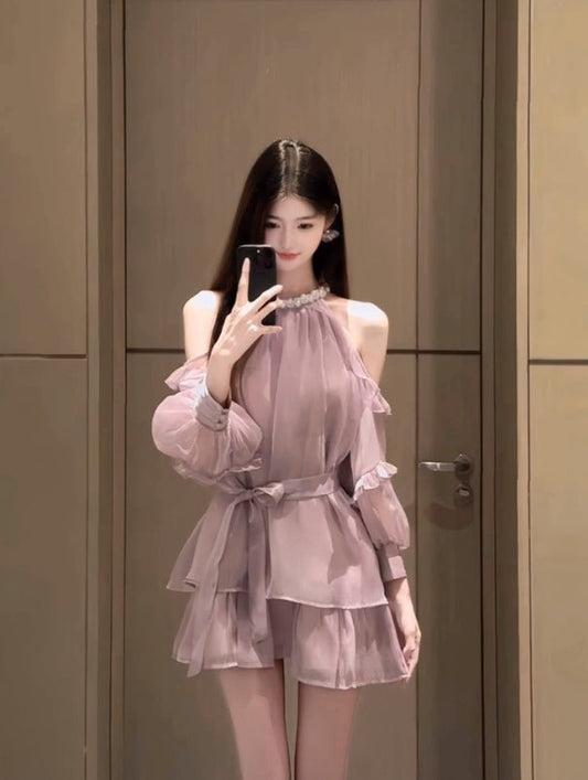Celebrity sexy one shoulder tube top dress niche banquet dress skirt R0492
