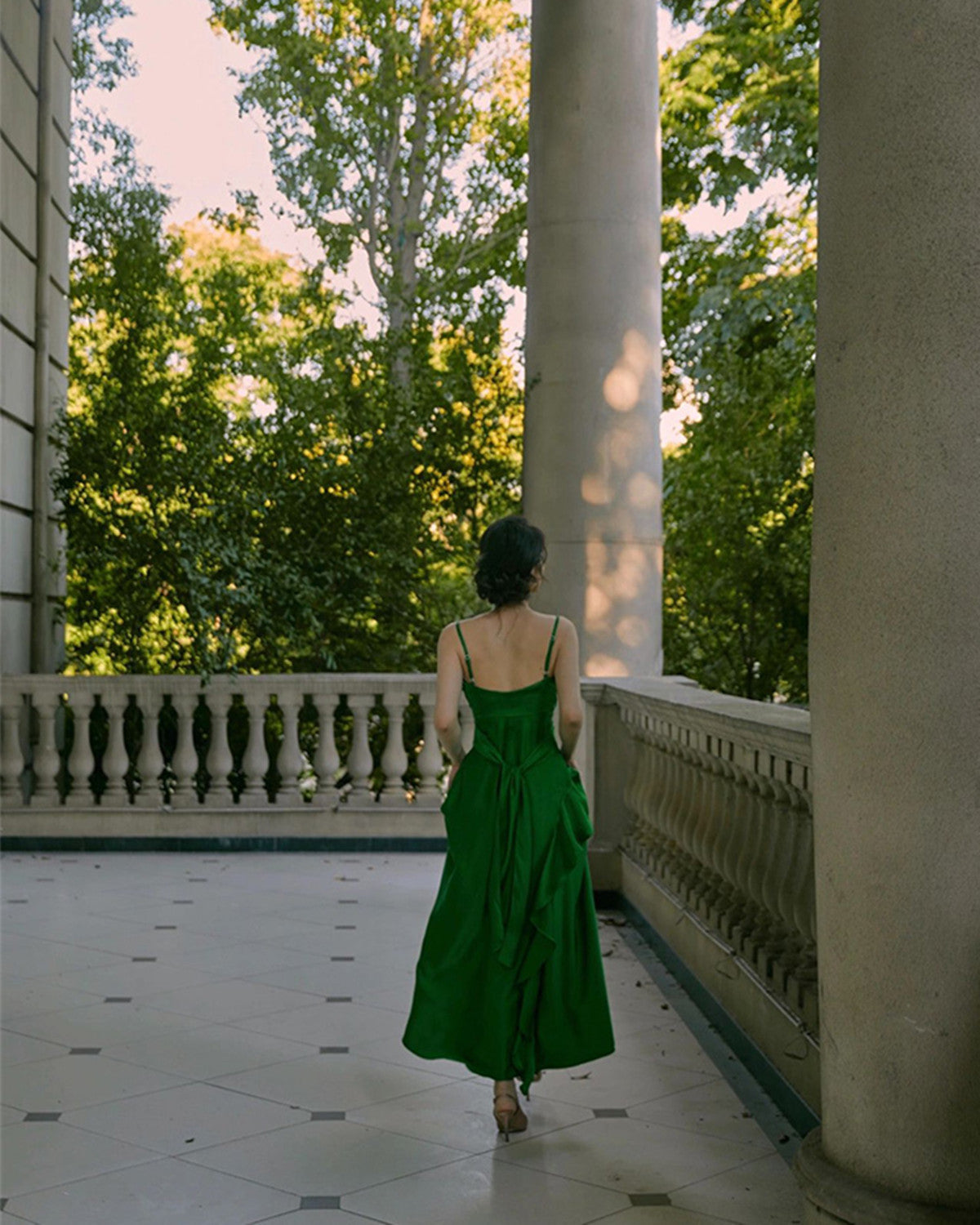 Green Soft Satin V-neckline Straps Long Party Dress, Green Satin Evening Dress
