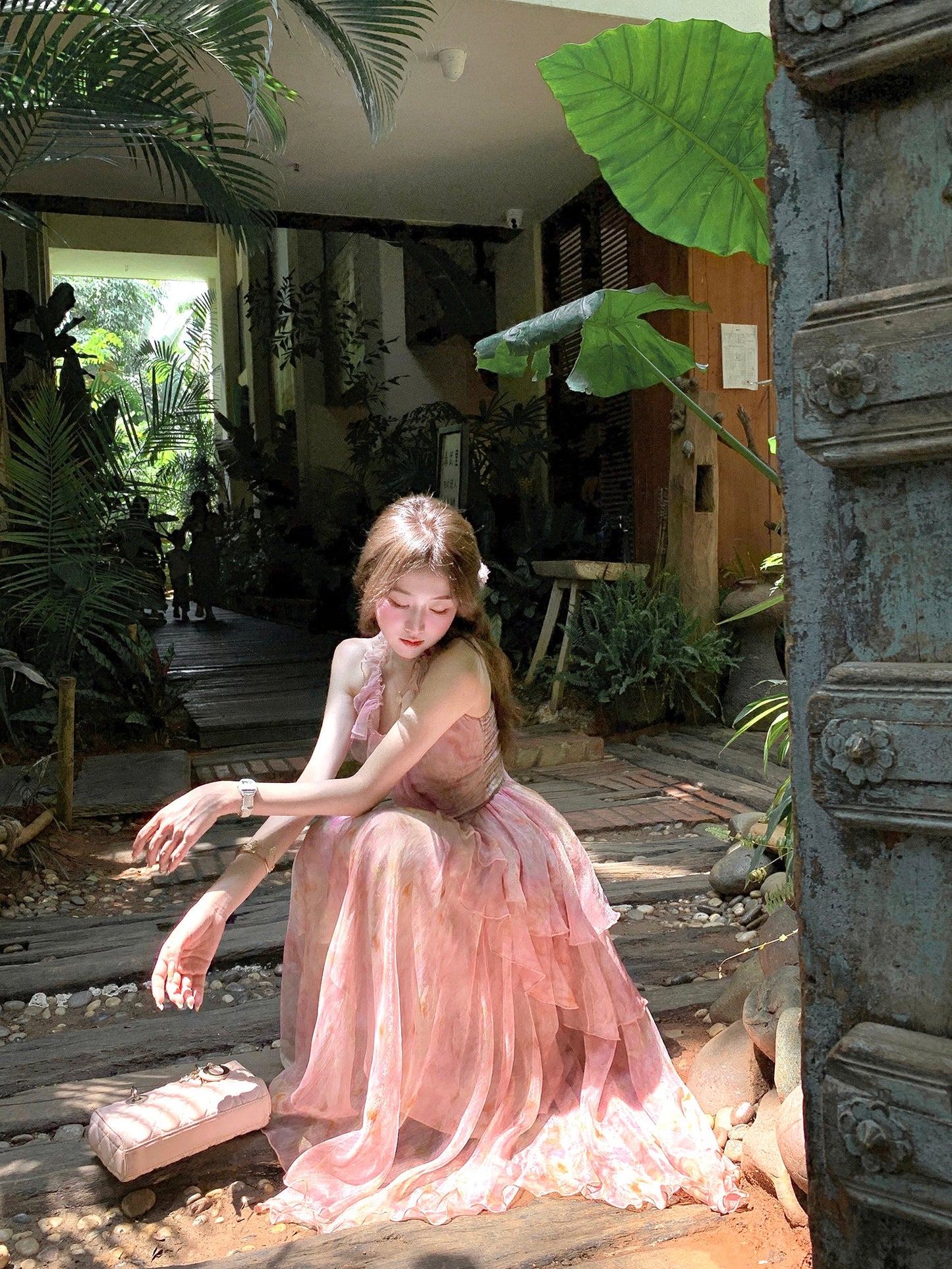 Holiday fairy floral dress beautiful summer long dress R3871