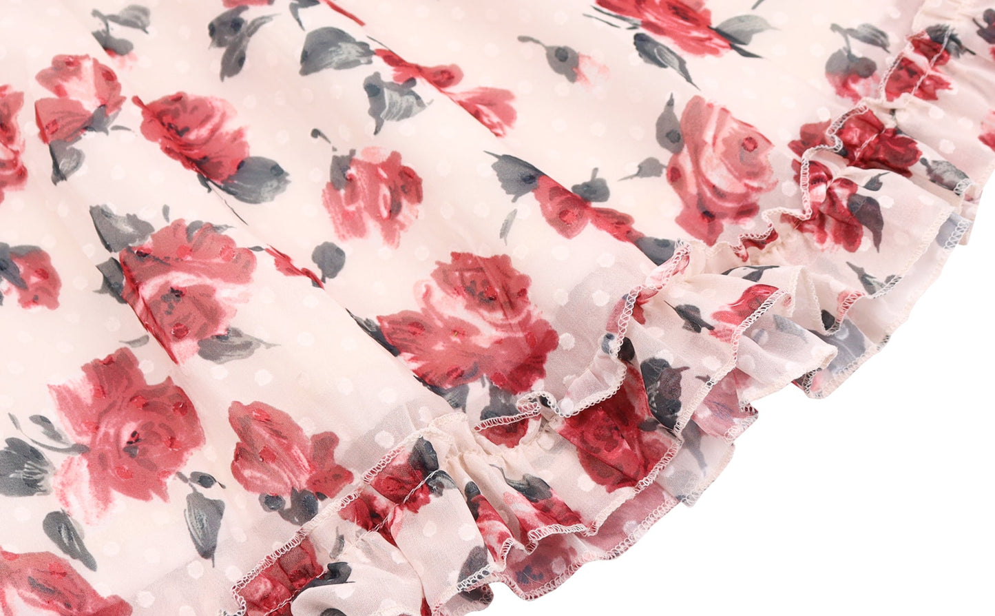 Floral suspender skirt 2025 new pure romantic slim rose dress R0019