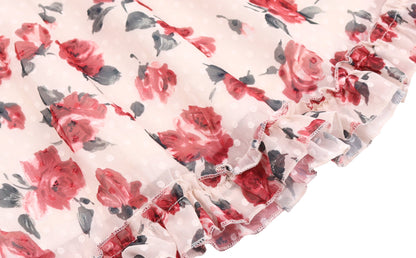 Floral suspender skirt 2025 new pure romantic slim rose dress R0019