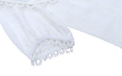 2025 new white short skirt women's French square neck puff sleeve dress waist slimming R0119