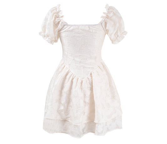 Gentle White Moonlight New Pure Desire Hot Girl Baby Doll Skirt Puff Sleeve Princess Skirt Tutu Skirt R0162