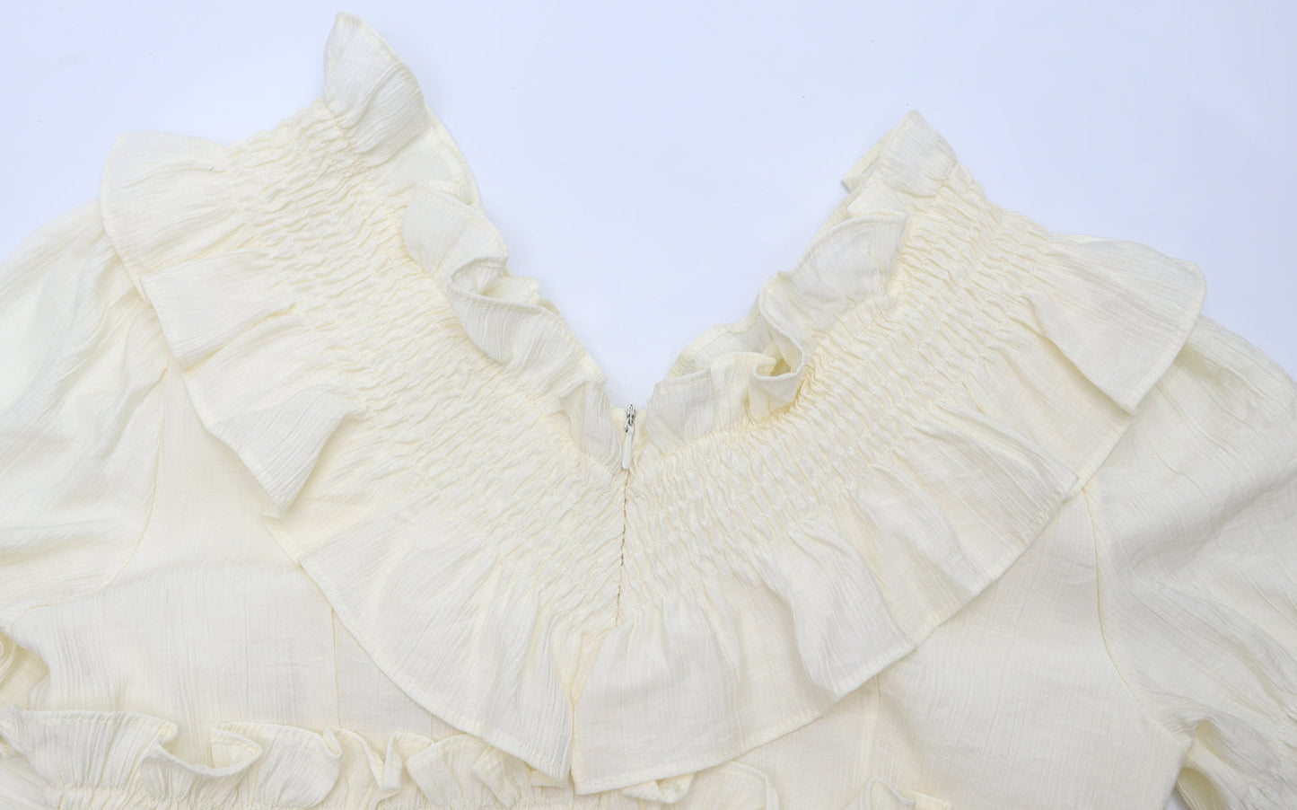 French bubble short sleeves one-shoulder dress retro sweet first love gentle long dress R0145