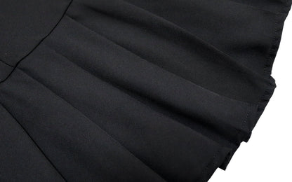 Sweet pure college style puff sleeve dress new style waist slimming lapel fake two-piece dress R0140
