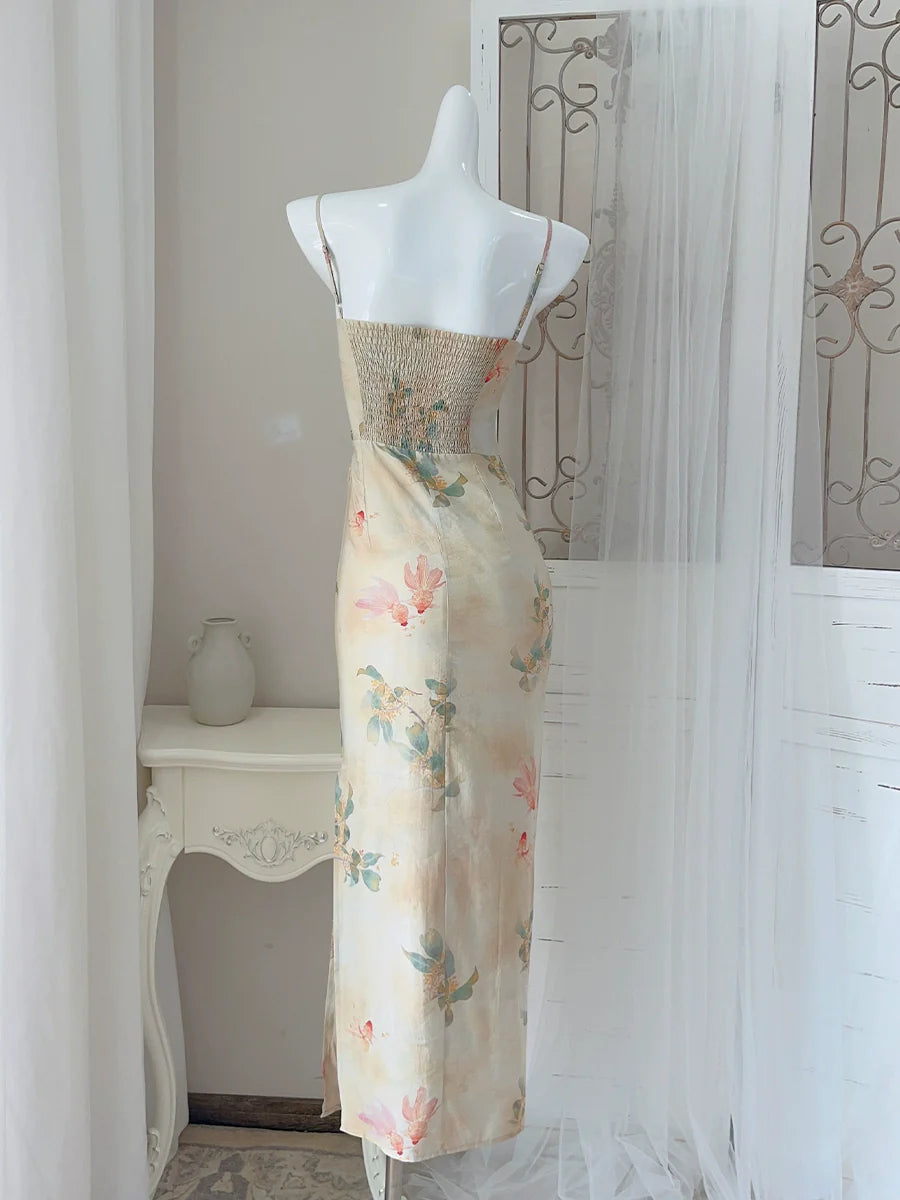 fashion suspender dress New style long party dress      S6041
