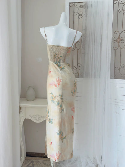 fashion suspender dress New style long party dress      S6041