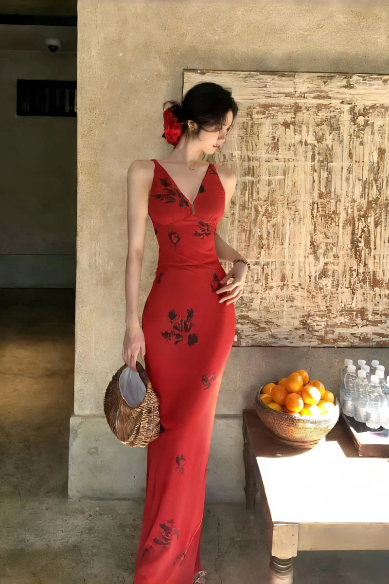 Fashion Red Women‘s Dress  S611