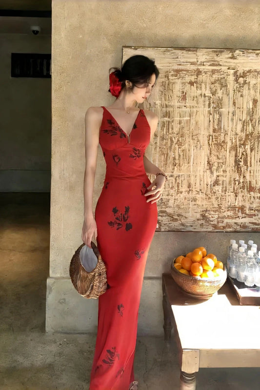 Fashion Red Women‘s Dress  S611