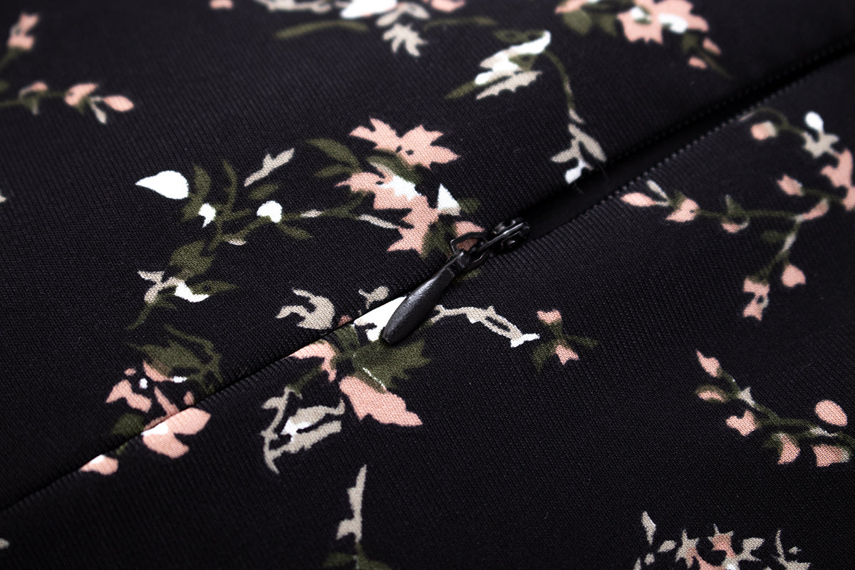 Dark pure desire niche irregular floral suspender skirt dress R0002