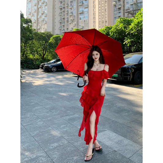 Fashion Red Women‘s Dress S341