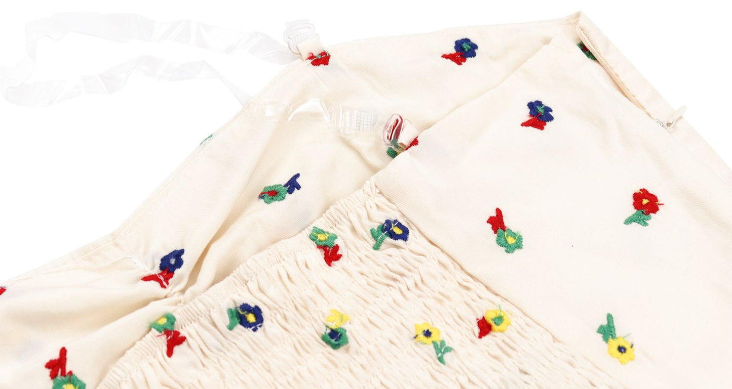 2025 new seaside holiday long dress French retro embroidery print tube top high waist dress backless R0138