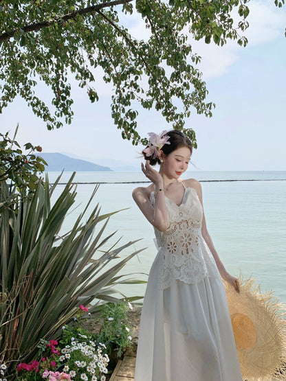 Temperamental high-end dress gentle style beautiful embroidered dress R0648