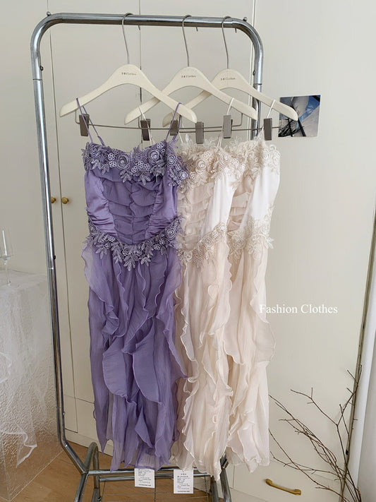 Cute A Line Spaghetti Straps Layers Summer Dress Holiday Party Outfits For Girls DP1399