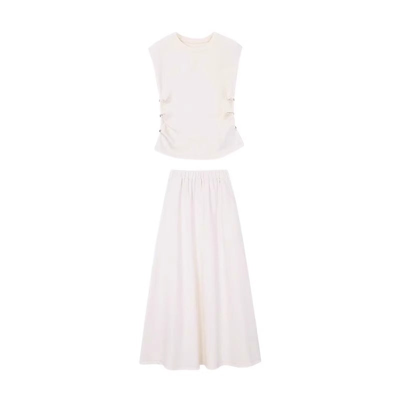 A complete set of fashionable sleeveless tops, long skirts, casual suits and skirts R0498