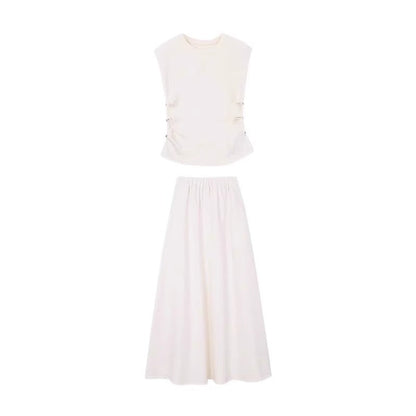 A complete set of fashionable sleeveless tops, long skirts, casual suits and skirts R0498
