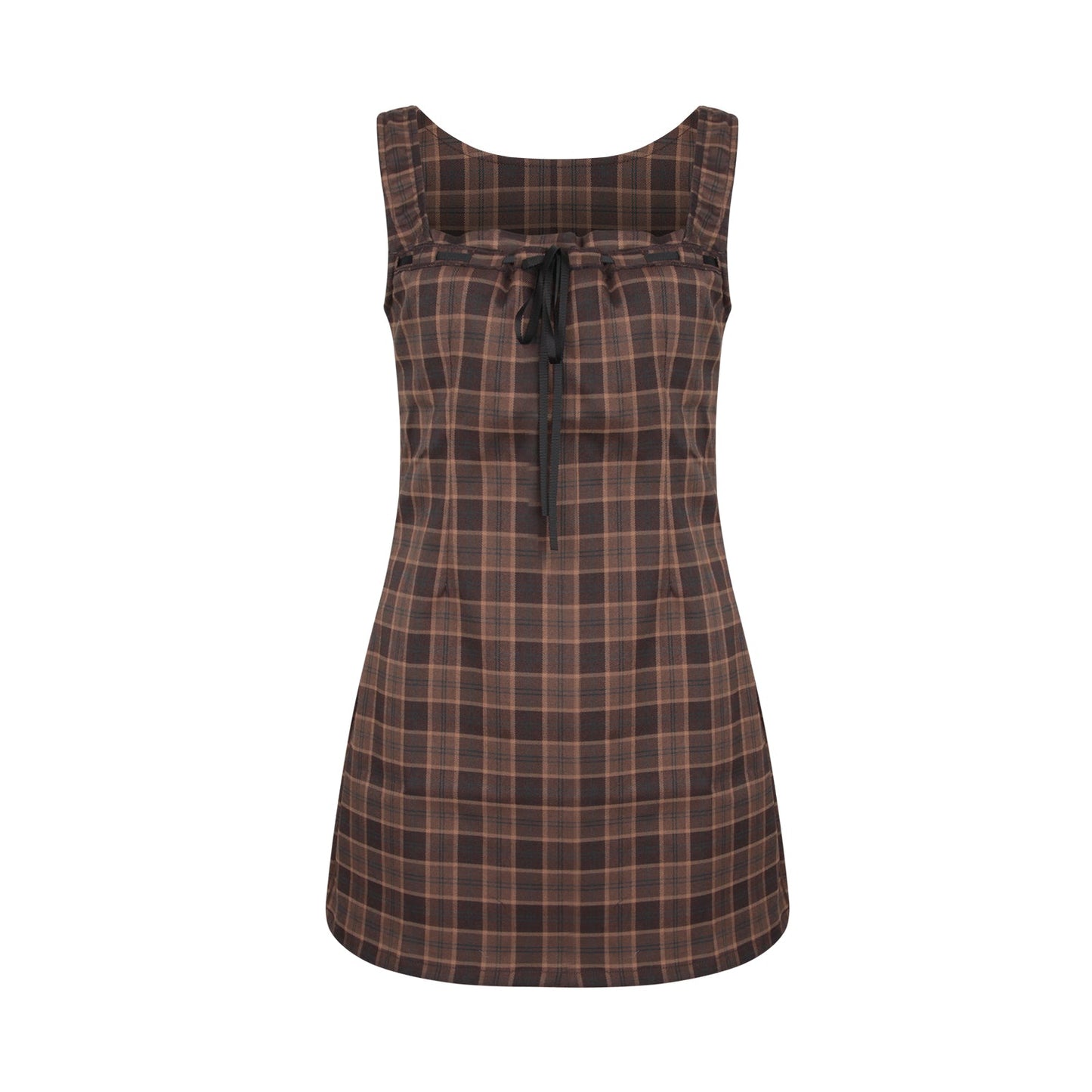 American retro college style dress square neck slim waist slimming all-match hip skirt R3084