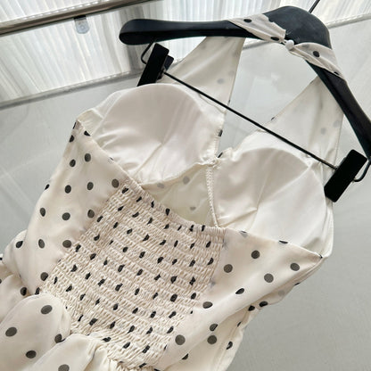 Cute A Line Halter Polka Dots Summer Dress Holiday Party Outfits For Women DP0101