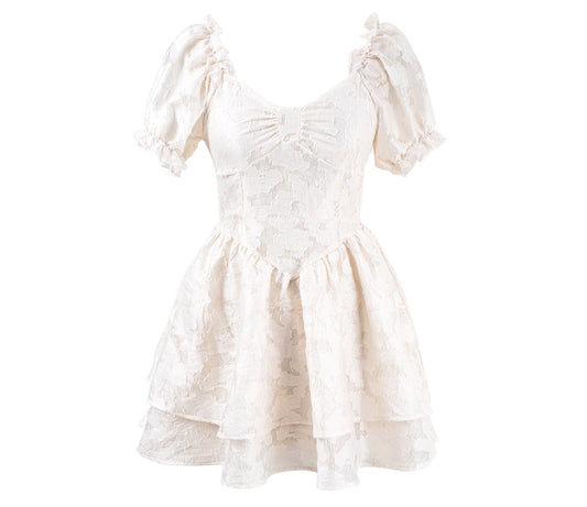 Gentle White Moonlight New Pure Desire Hot Girl Baby Doll Skirt Puff Sleeve Princess Skirt Tutu Skirt R0162