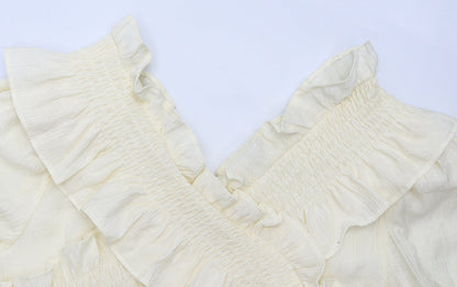French bubble short sleeves one-shoulder dress retro sweet first love gentle long dress R0145