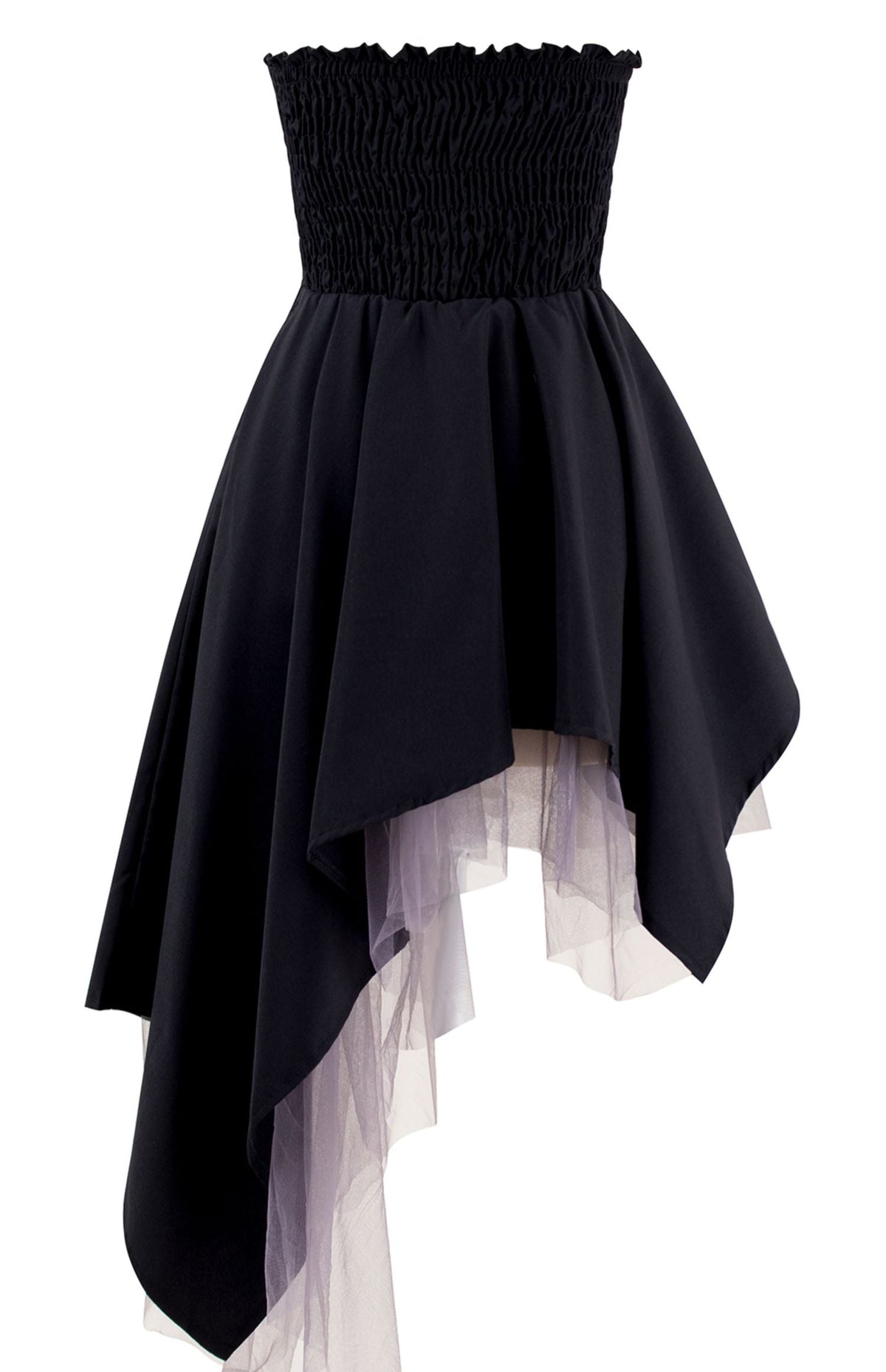 Dark heavy industry niche design gray purple yarn romantic irregular tube top dress R0015
