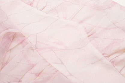 2025 new pink suspender dress ruffled fairy seaside long dress R0038