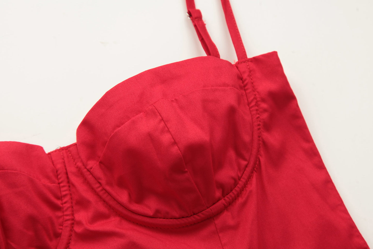 French red suspender dress female sexy backless seaside holiday dress R3035