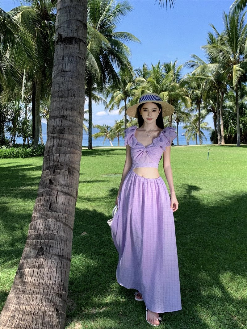 A Line Purple Long Stunning Evening Gown Party Prom Dress       S7288