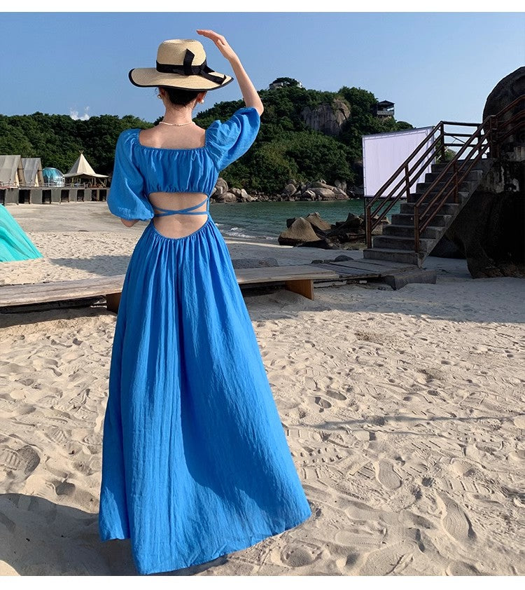 A Line Blue Long Stunning Evening Gown Party Prom Dress       S7277