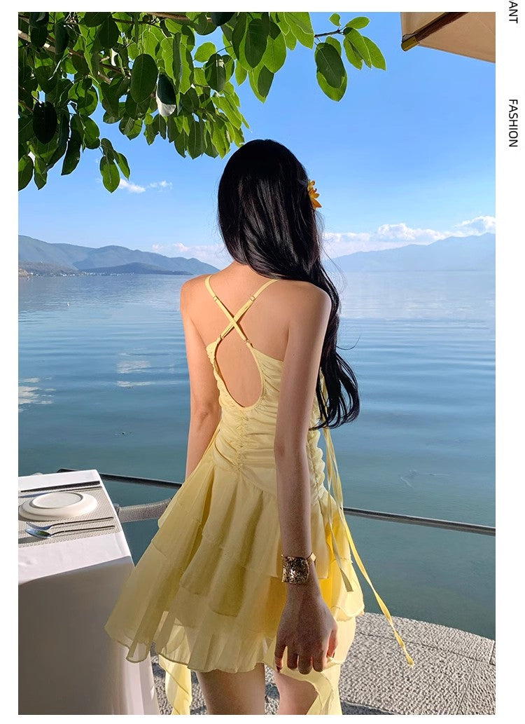 A Line Yellow Long Stunning Evening Gown Party Prom Dress       S7286