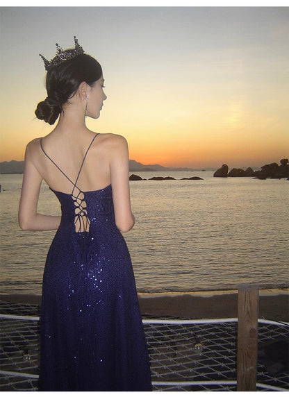 A Line Royal Blue Long Stunning Evening Gown Party Prom Dress       S7268
