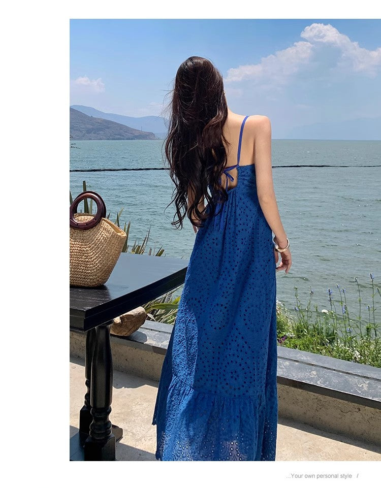 A Line Blue Long Stunning Evening Gown Party Prom Dress       S7281
