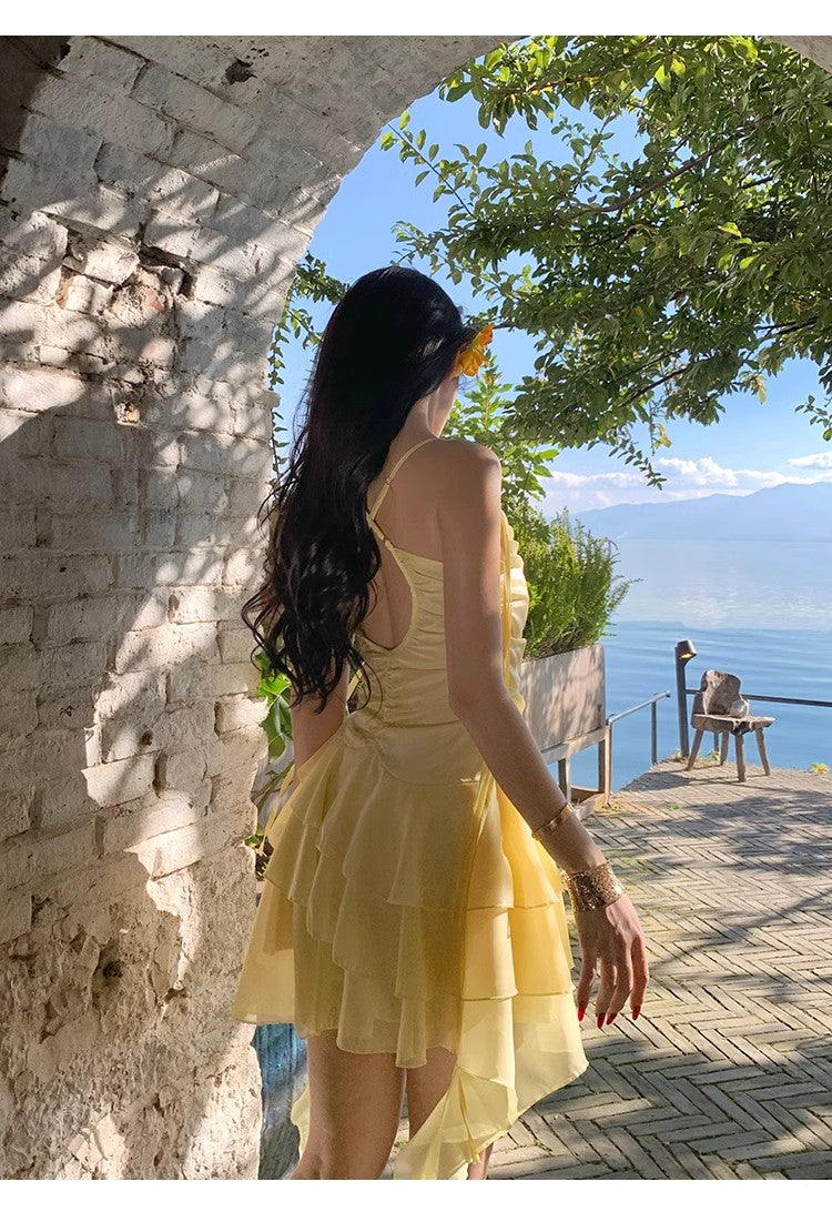 A Line Yellow Long Stunning Evening Gown Party Prom Dress       S7286