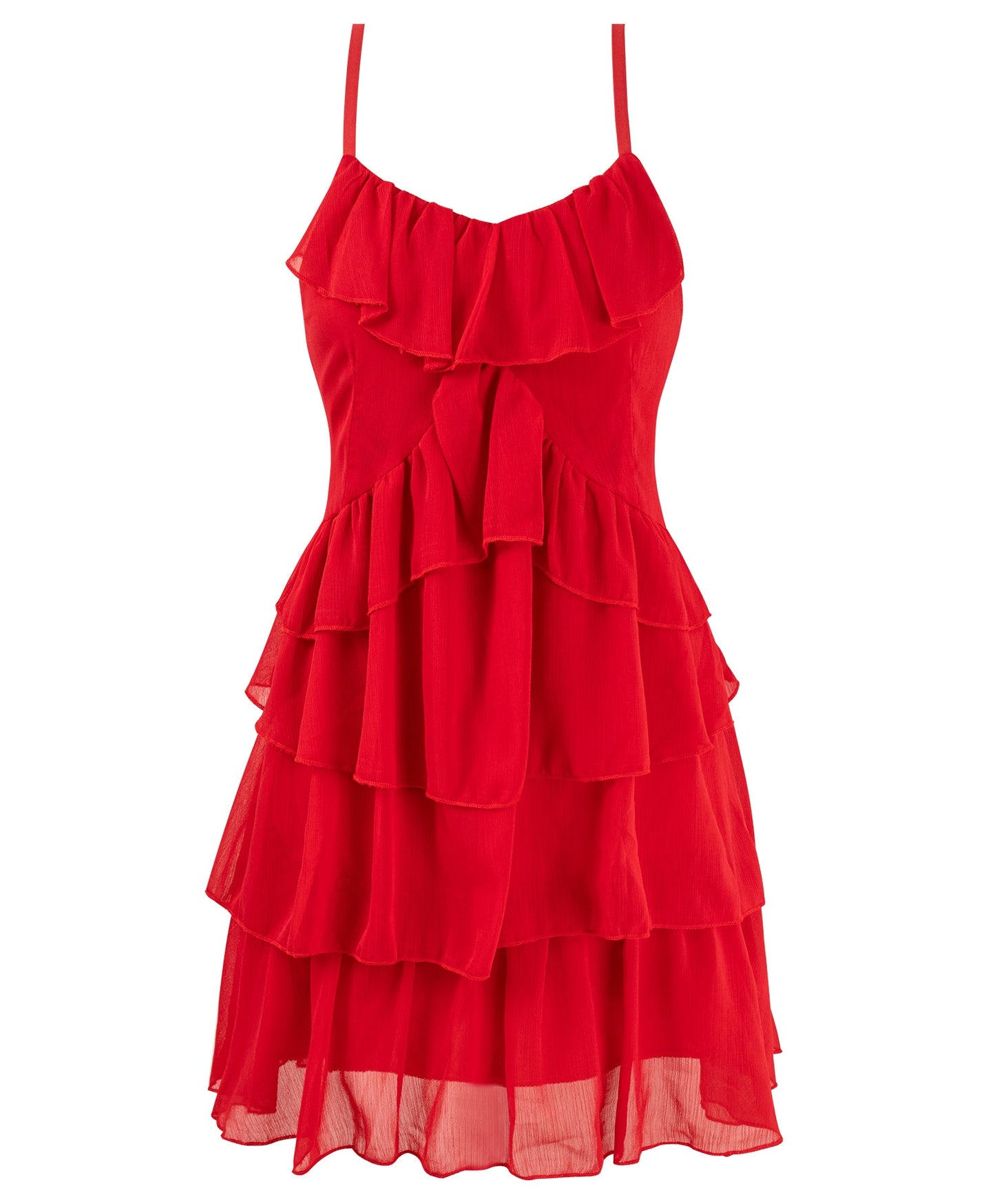 Whitening little red dress suspender dress new style ruffled high-grade waist short skirt R0085