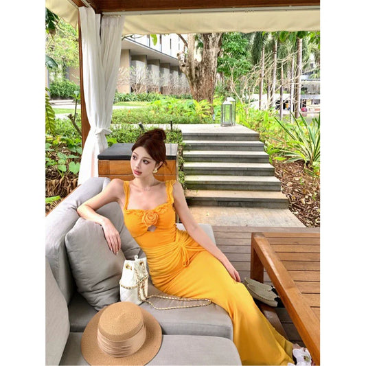 Fashion Yellow Women‘s Dress S368
