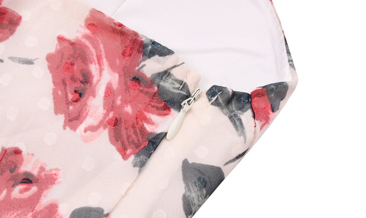 Floral suspender skirt 2025 new pure romantic slim rose dress R0019