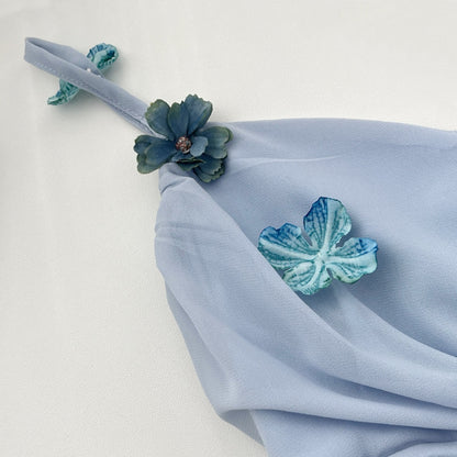 Flower dress women summer 2025 new design holiday dress suspender dress short skirt R0073