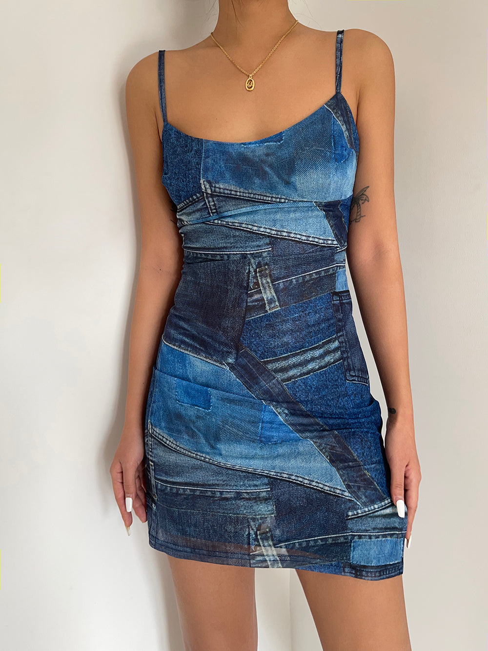 American style dopamine hot girl double layer high elastic hip skirt slim suspender skirt short skirt R3027