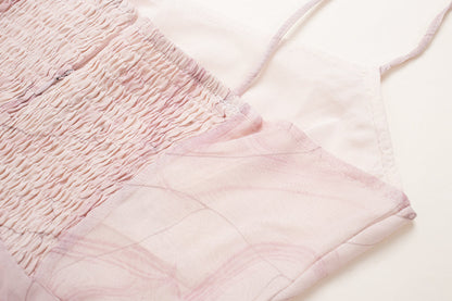 2025 new pink suspender dress ruffled fairy dress seaside R0016