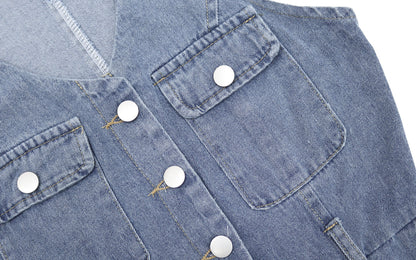 Denim skirt design halter neck skirt niche short small pleated skirt dress female summer hot girl R0098