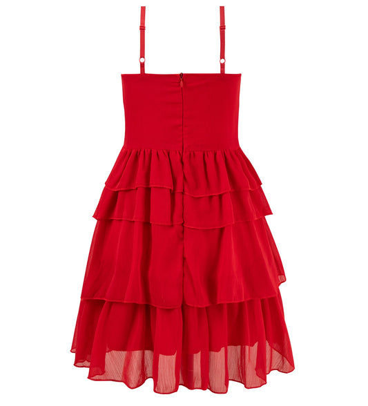 Whitening little red dress suspender dress new style ruffled high-grade waist short skirt R0085