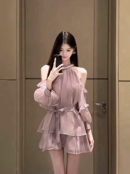 Celebrity sexy one shoulder tube top dress niche banquet dress skirt R0492