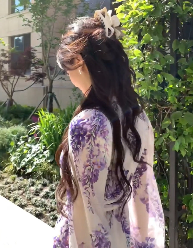 Floral dress new style waist temperament seaside holiday temperament long skirt R0680