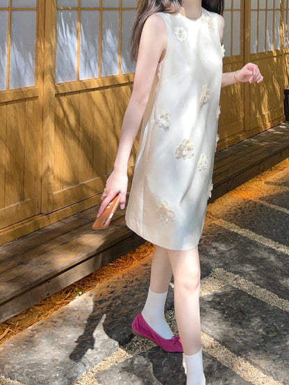 Sleeveless dress for women new style gentle style niche design a beautiful small skirt R0773