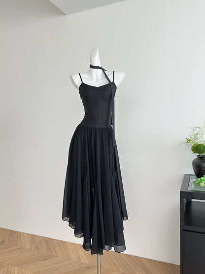 Cute A Line Spaghetti Straps Chiffon Summer Beach Dress Holiday Party Outfits For Girls DP1401